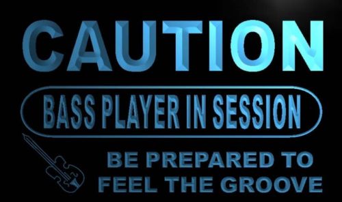 Caution Bass Player in Session Neon Light Sign